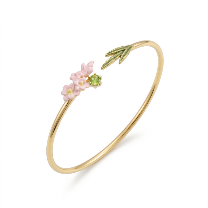 Wholesale Copper Electroplated Open Flower Cuff Bracelet Women S Stylish Botanical Jewelry Accessory For Resale