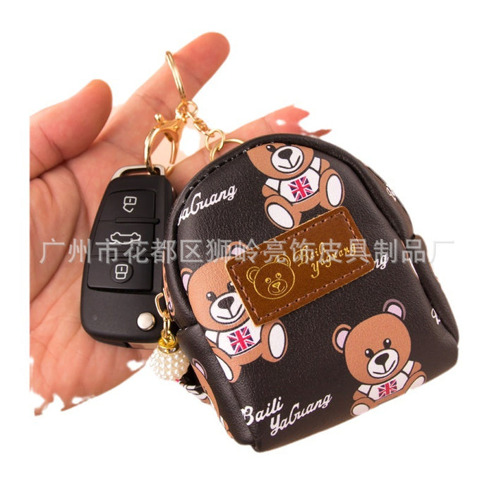 Wholesale PU Creative Bear Mini Coin Purse Keychain JDC-KC-Liangs002