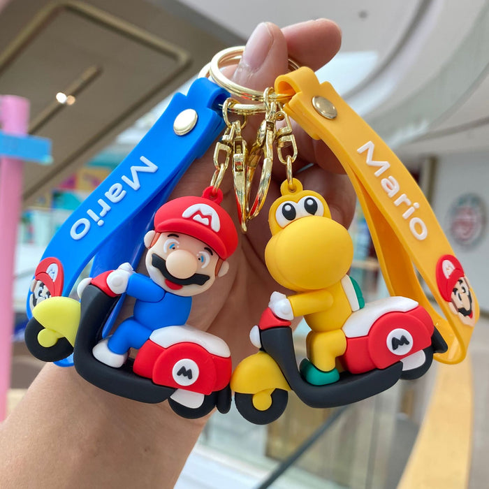 Wholesale Car Mario Doll Silicone Keychains JDC-KC-PengYu003