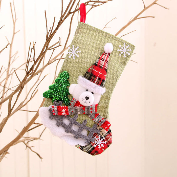 Wholesale Christmas Stockings Christmas Gift Bag Christmas Small Stockings Pendant Christmas Tree Hanging Ornament Bag