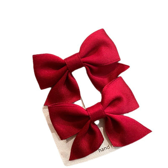 Wholesale Children' s Cloth Strawberry Hair Clips Pink 2-Piece Set Cute Hair Accessory