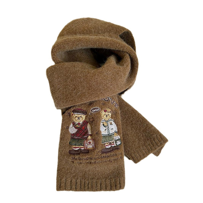 Wholesale Embroidered Academy Style Bear Knitted