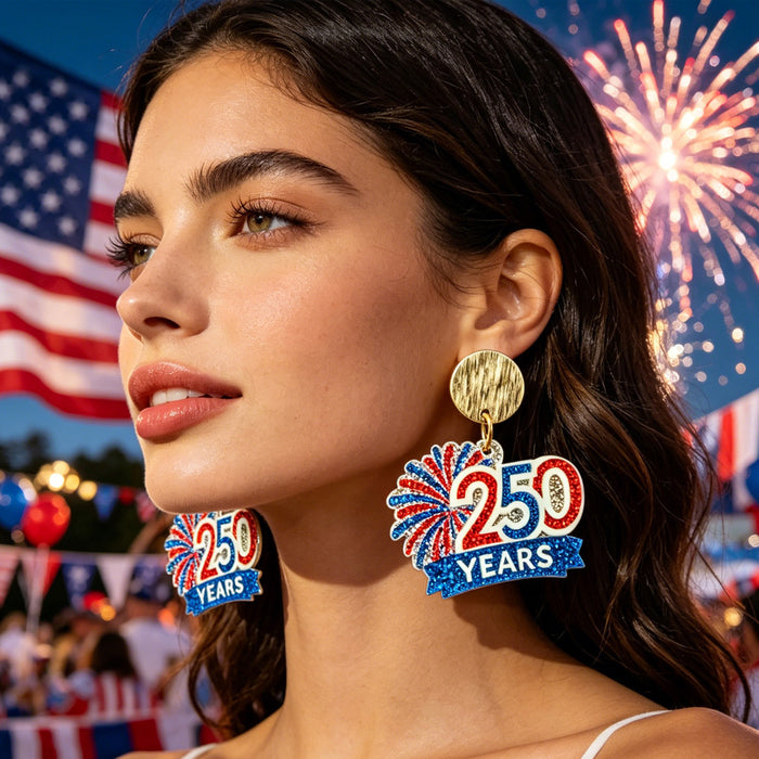 Wholesale 2pcs Independence Celebration Earrings with Bow and Heart