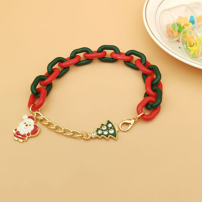 Wholesale Christmas Bracelet  Tree Bell Letter Elk Garland Exaggerated Chain Bracelet