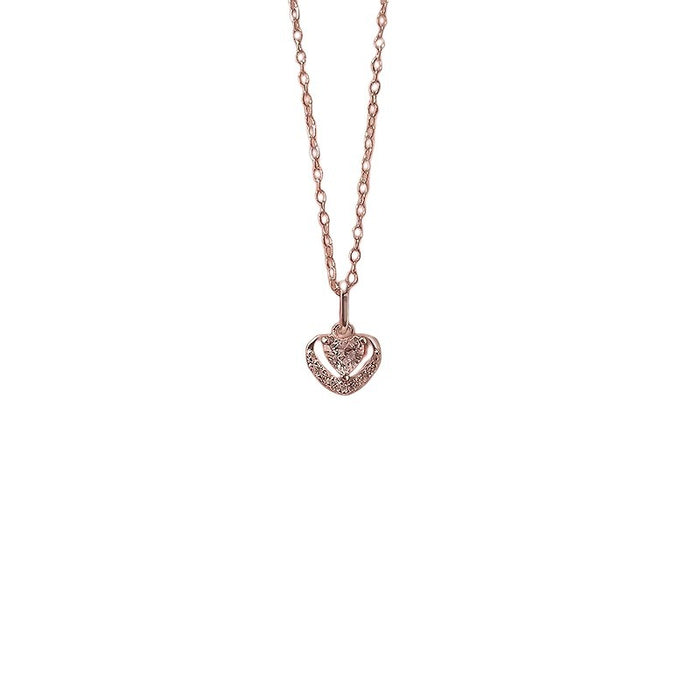 Wholesale Love necklace for women, light luxury, fashionable, versatile, heart-shaped collarbone chain, niche, simple design, commuting necklace