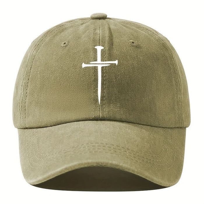 Wholesale Cross Print Vintage Baseball Cap Stylish Distressed Peaked Cap For Summer Casual