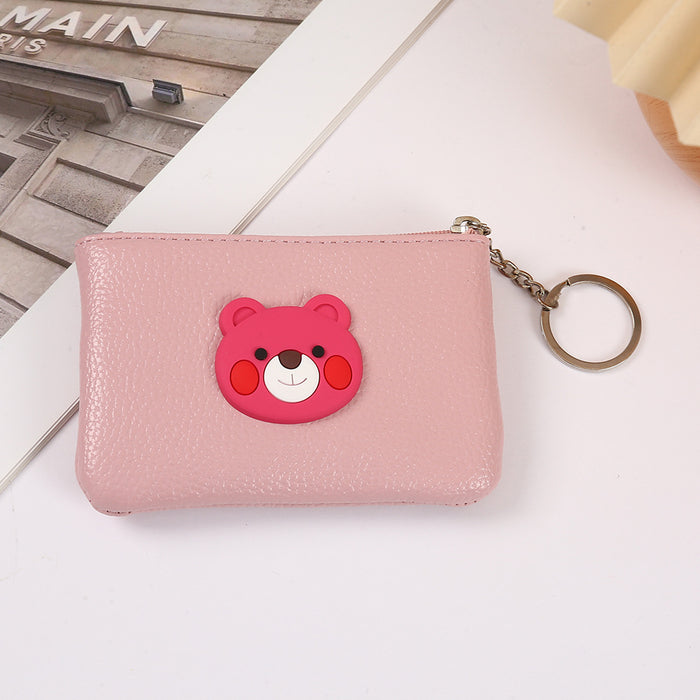 Wholesale Cartoon Cute PU Zipper Coin Purse Keychain JDC-KC-YiK008