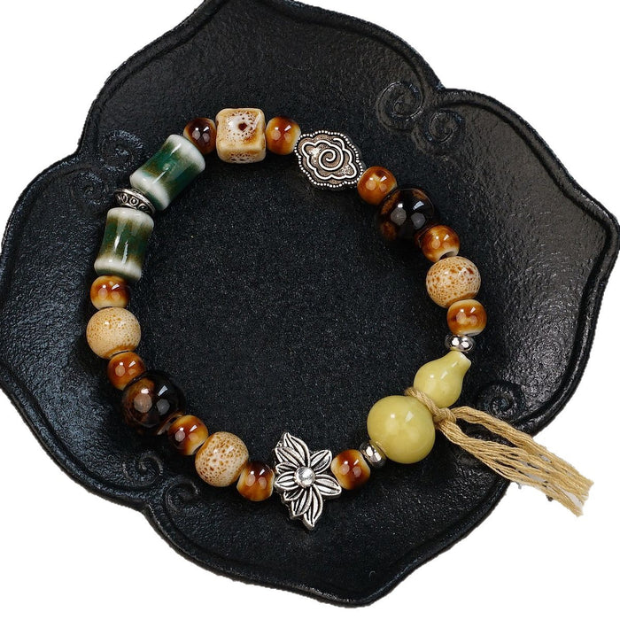 Wholesale Ceramic bracelet, gourd bead bracelet, niche and high-end, non fading hand rope