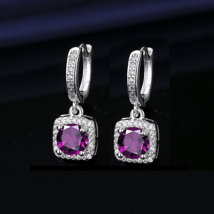 Wholesale  Princess Square Simulated Moissanite Stud Earrings Fashion Accessory Gift for Resale