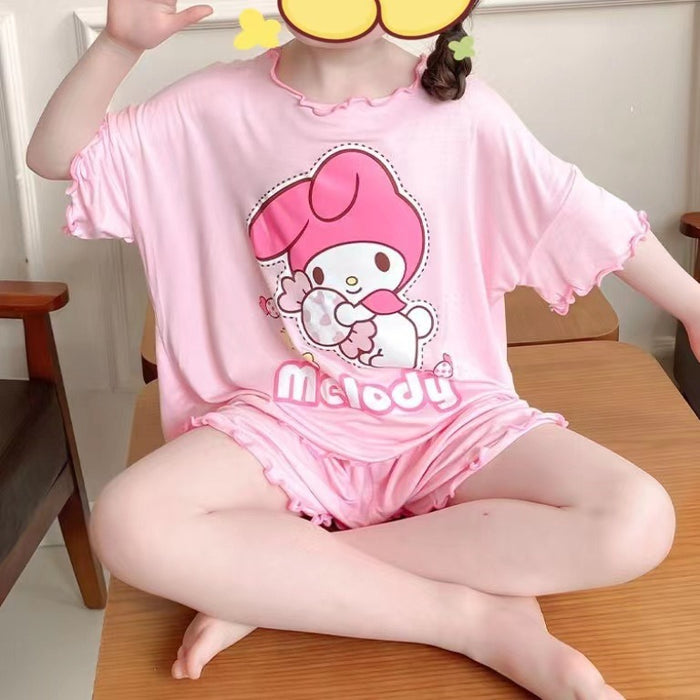 Wholesale Summer Short Sleeve Cute Cartoon Children Pajama Set JDC-PJ-XiaoHZ004