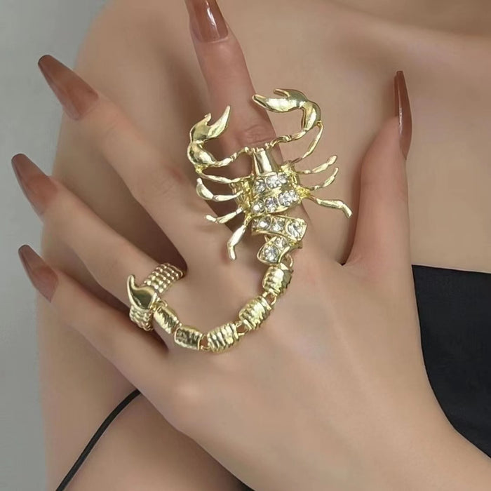 Wholesale White Metal Scorpion Chain Alloy Ring JDC-RS-WenCS001