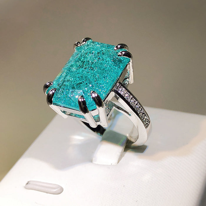 Wholesale Square Ice Flower Gemstone Ring JDC-RS-KangZhiyin002