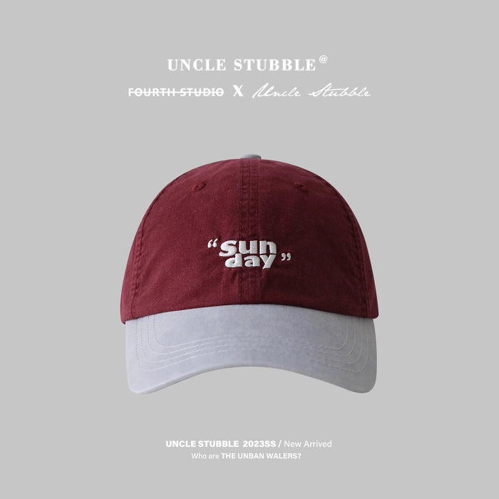Wholesale Small niche color blocking design duckbill cap, personalized and fashionable outdoor retro sports hat, soft top baseball cap