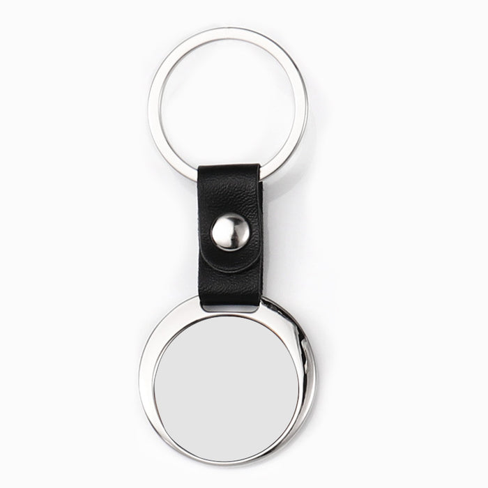 Wholesale Blank aluminum heat transfer photo keychain pendant leather color printing