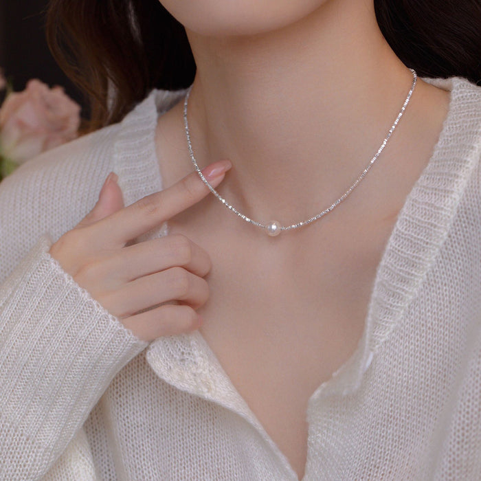 Wholesale Natural pearl necklace with elegant design and light luxury collarbone chain