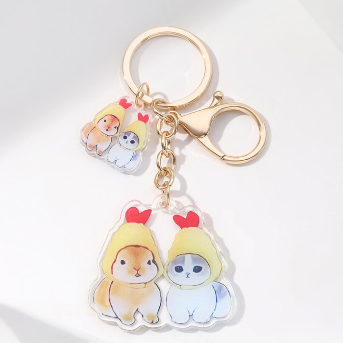 Wholesale Acrylic Cat and Dog Keychain JDC-KC-RongRui059