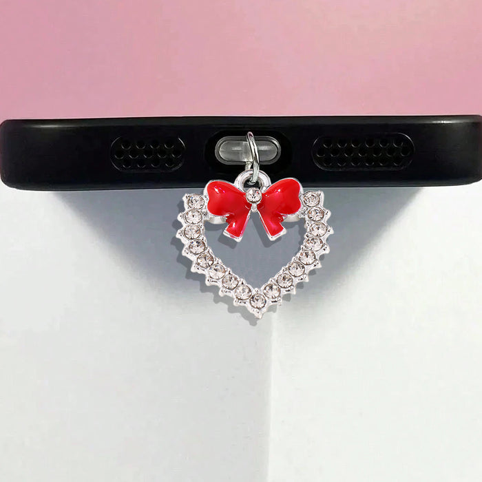 Wholesale Hollow out butterfly knot rhinestone heart Mobile Phone Stands
