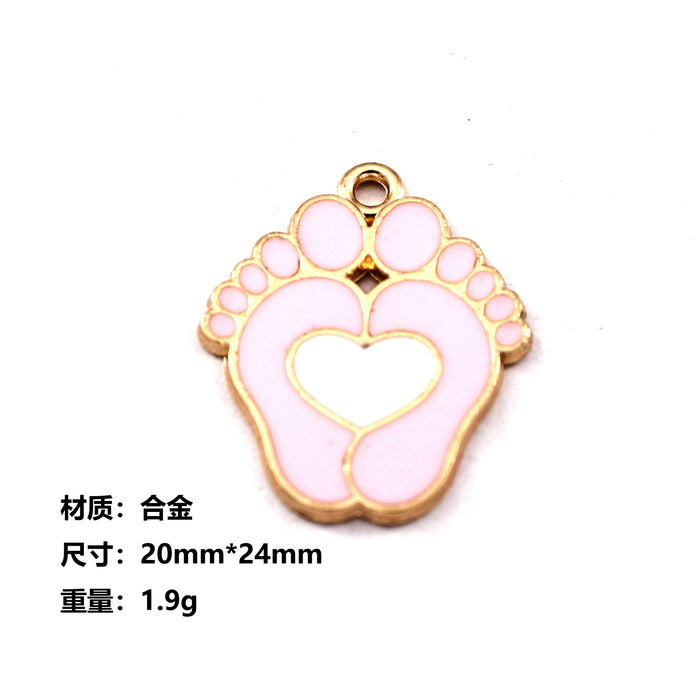 Wholesale 10pcs baby clothes baby bottle feet basketball alloy oil earrings pendant key chain pendant jewelry accessories