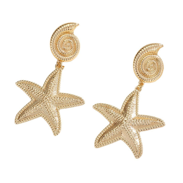 Wholesale Earrings Holiday Style Starfish Metal Earrings Geometric Earrings for Women