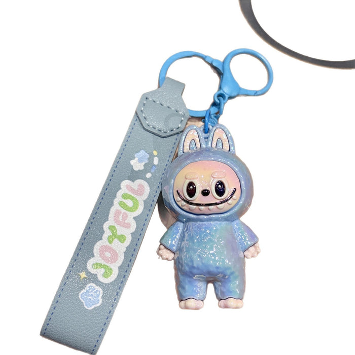 Wholesale Cartoon Keychain Pendant Cute PVC Leather Rope Silicone Doll Couple Bag Pendant Gift