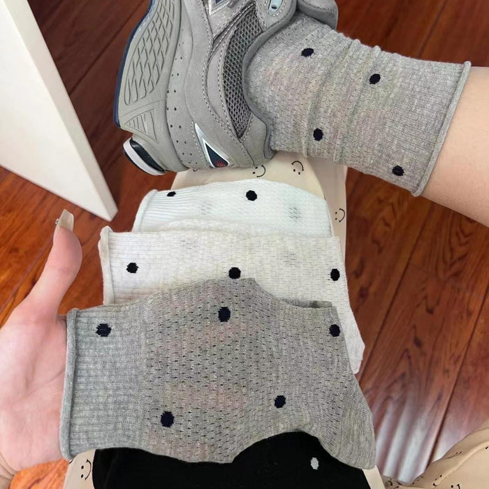 Wholesale Socks retro polka dot new mesh breathable socks absorb sweat and prevent odor