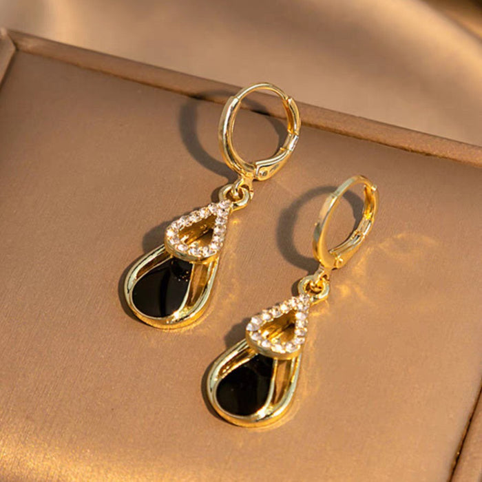 Wholesale  Earrings  Double Layer Water Drop Hollow Earrings