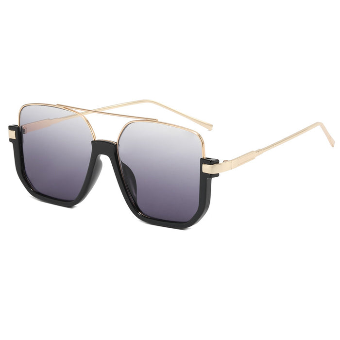 Wholesale Sunglasses for women in summer, bare faced, double beam large frame, anti blue light retro glasses, high-end street photography sunglasses