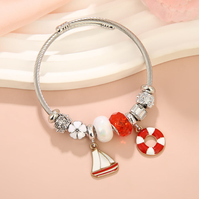 Wholesale Nautical Anchor Beaded Bracelet Women' s Summer Vacation MOQ≥2