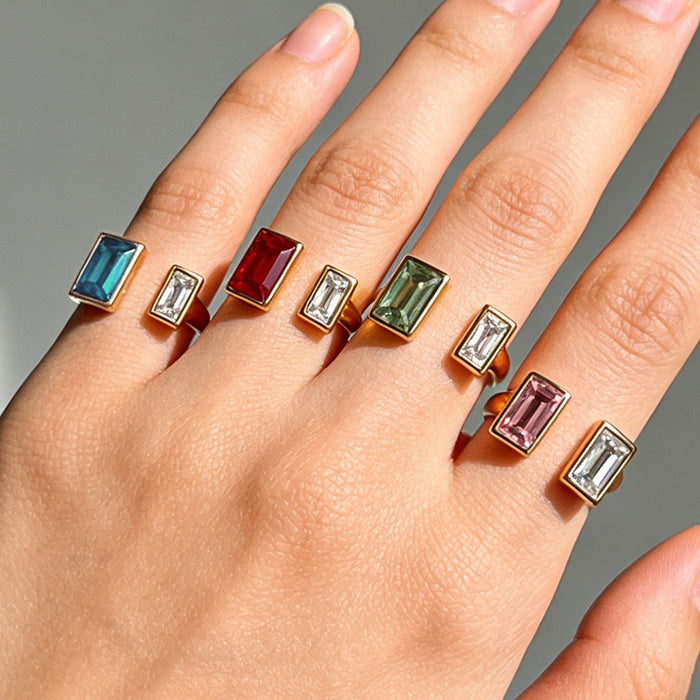 Wholesale Stainless Steel Gold-Plated Adjustable Ring
