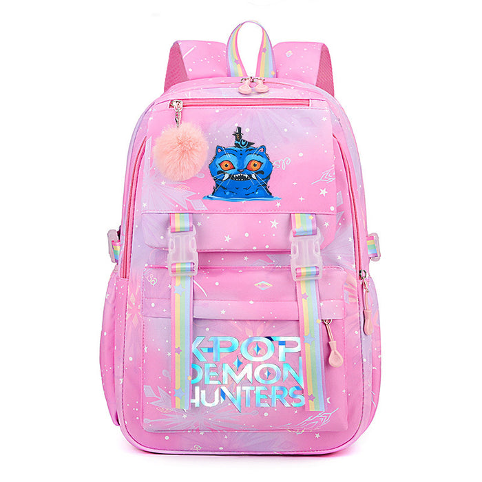 Wholesale Cartoon-themed printed student backpack rainbow double-shoulder bag