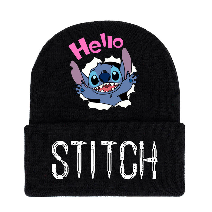 Wholesale Autumn and Winter Warm Cartoon Printed Knitted Hat JDC-FH-WuDuomei014