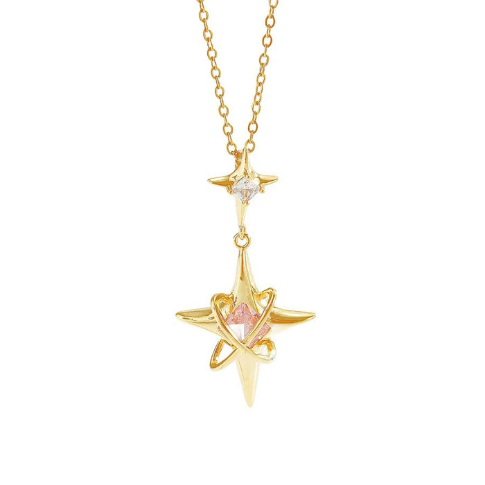 Wholesale cross star necklace female titanium steel choker necklace