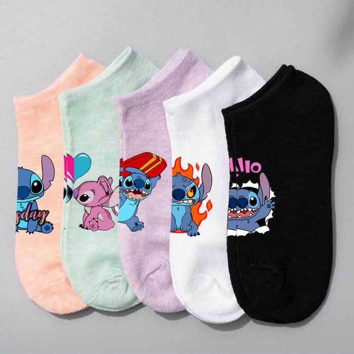 Wholesale Cartoon Simple Breathable Short Style Multi-color Cotton Crew Socks JDC-SK-WuDM001