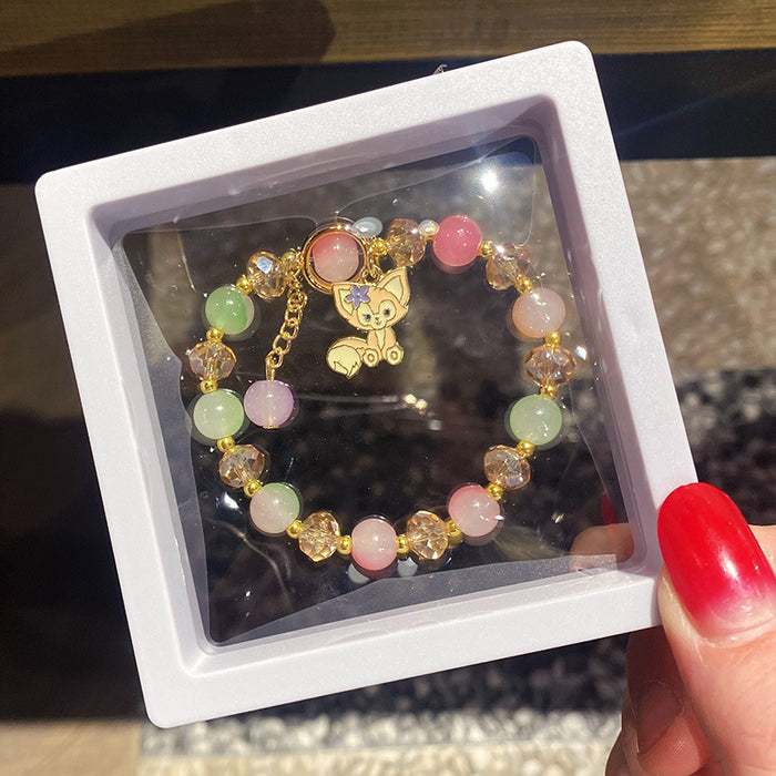 Wholesale Children' s Crystal Beaded Double Color Glaze Bracelet