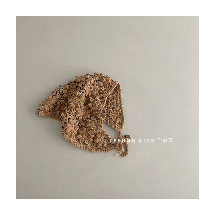 Wholesale Knitted Hollow Gook Triangle Hair Belt Children's Headscarf Cap Trendy