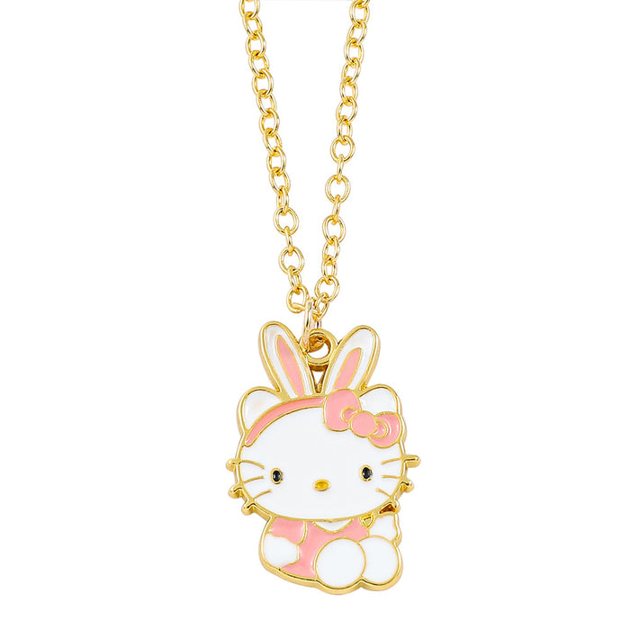 Wholesale Cartoon cat necklace pendant rhinestone enamel jewelry