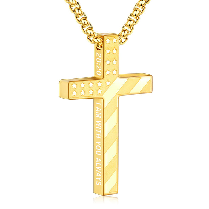 Wholesale Cross Stainless Steel Necklace Versatile Men and Women Personalized Hip Hop Pendant Necklace Accessories