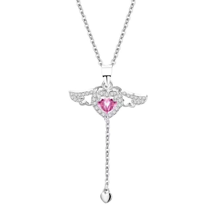 Wholesale Cupid Angel Wings Heart Choker Necklace