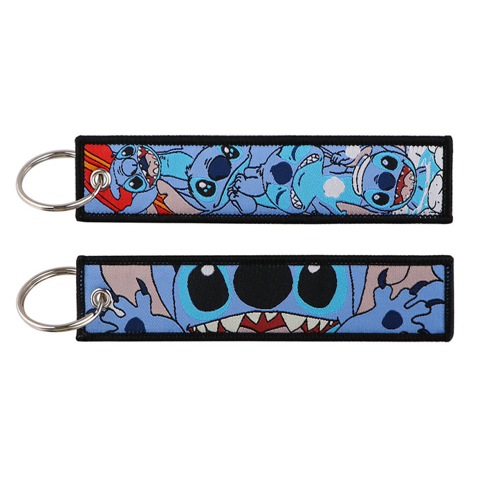 Wholesale Cartoon Cute Capybara Animal Woven Label Lanyard Keychain JDC-KC-KKX005