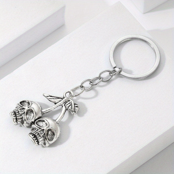 Wholesale Dark Style  Cherry Skull Keychain Bag Charm Zinc Alloy Party Gift