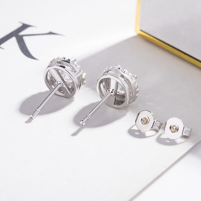 Wholesale Zircon Geometric Gold Women's Full Diamond Stud Earrings Set