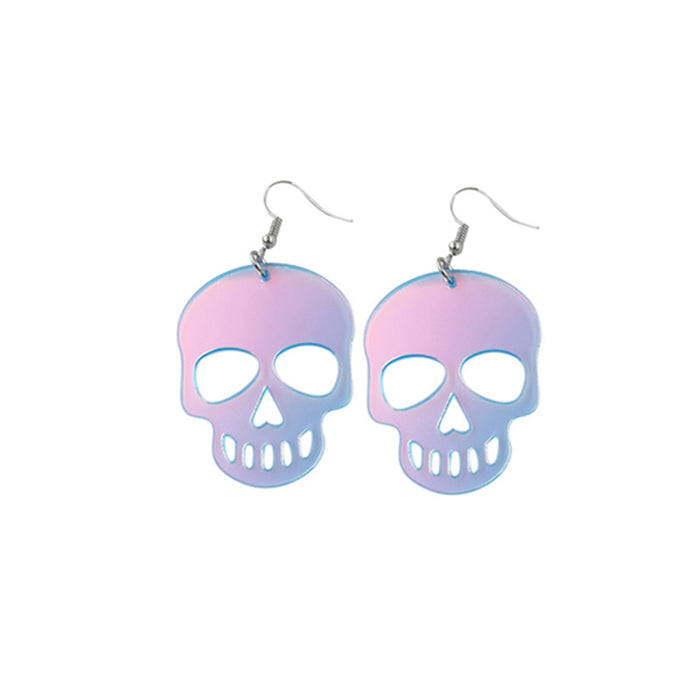 Wholesale Halloween Color Laser Skull Ghost Pumpkin Acrylic Printing Earrings JDC-ES-QingM004