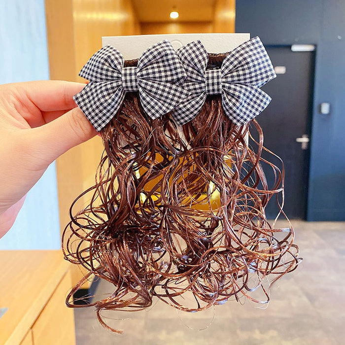 Wholesale Plastic Children's Bow Wig Hair Clips JDC-HC-Linx002