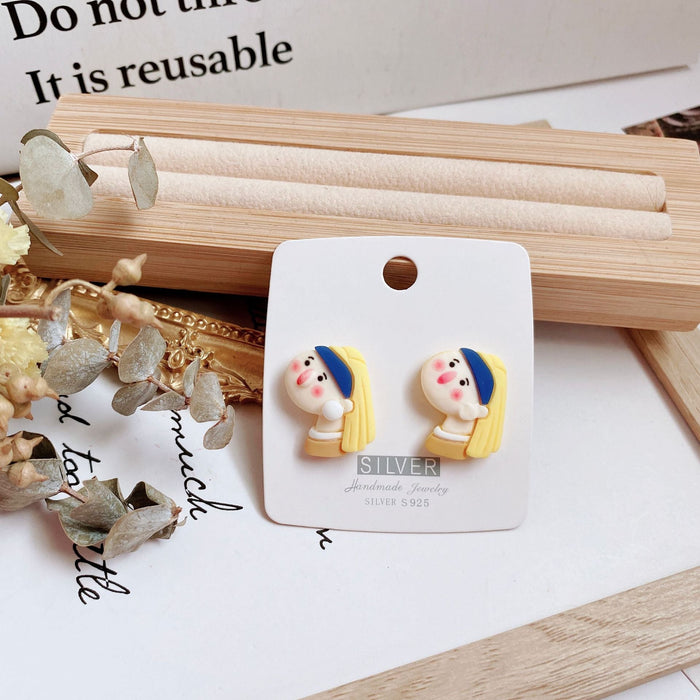 Wholesale alloy funny cute animation earrings JDC-ES-CST003