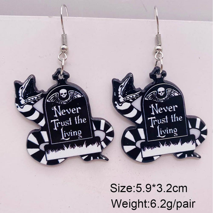 Wholesale  earrings coffin bat ghost acrylic earrings earrings  gift earrings