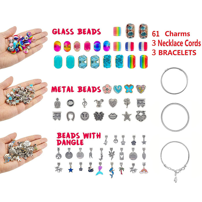 Wholesale Cute Cartoon Unicorn Crystal diy Children's Jewelry Women's Gift Bracelet Set