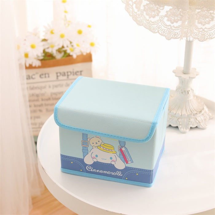 Wholesale Leather Cartoon Desktop Storage Box Foldable Flip Dustproof Cosmetic Case (S) JDC-CS-YC001