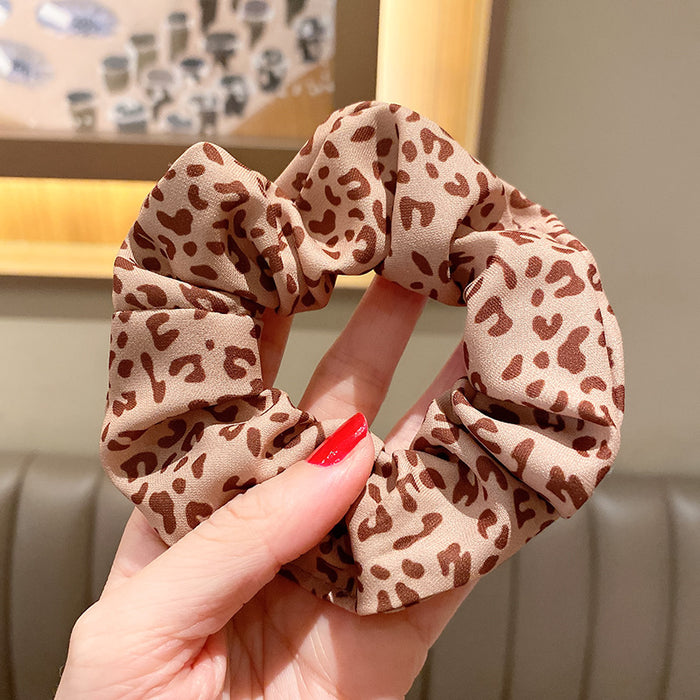 Wholesale Leopard Print Bear Intestine Ring Hair Scrunchies JDC-HS-HuiDi018