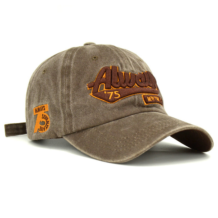 Wholesale Water-washed distressed letter embroidery sun-shading baseball cap