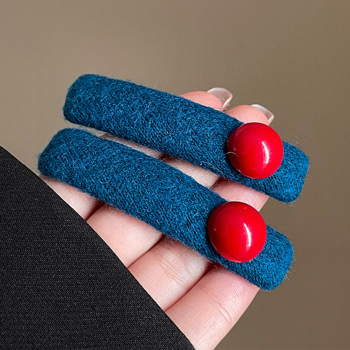 Wholesale Simple and high-end blue retro one word clip with edge clip, bangs, hair accessories clip